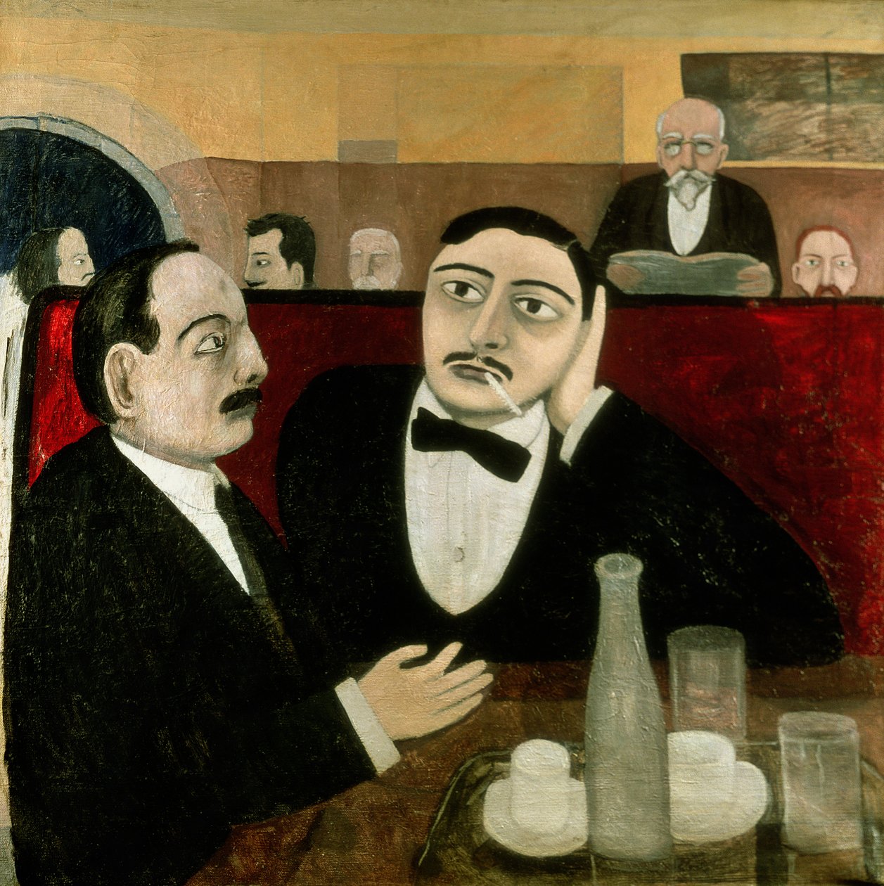 The Intellectuals at Cafe Rotonde, 1916 tekijältä Tullio Garbari