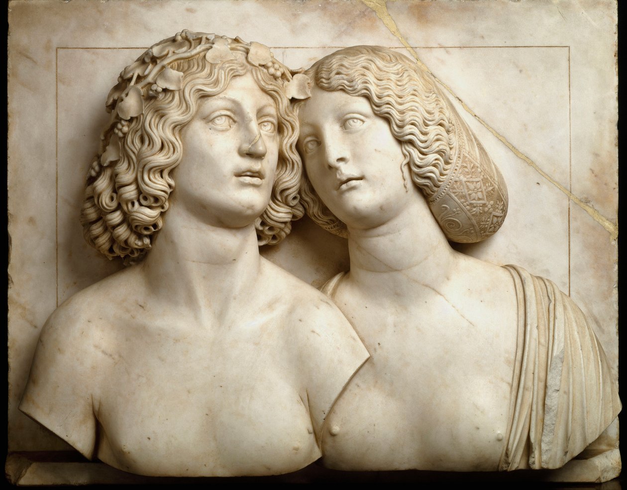 Bacchus ja Ariane. High Relief Marble tekijältä Tullio Lombardo