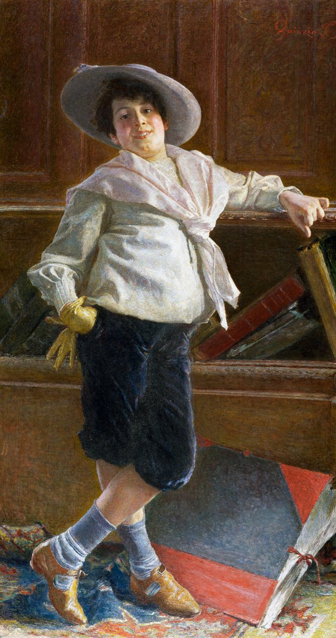 Nuoren miehen muotokuva, Tullio Salvatore Quinzion (1858-1918) maalaus, öljy kankaalle, 80x100 cm tekijältä Tullio Salvatore Quinzio