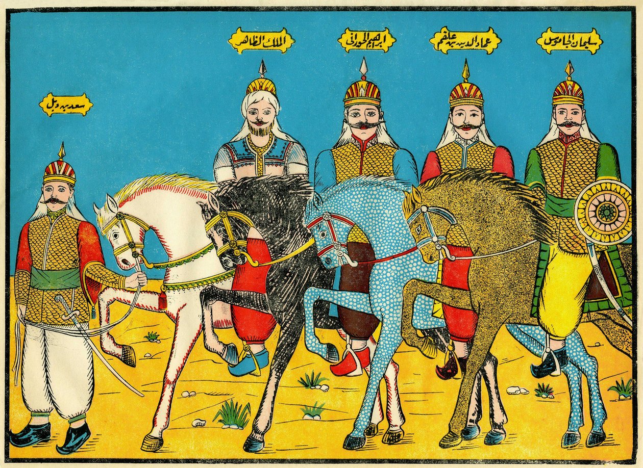 Mamelukit, legendaariset sankarit Dhaher Bibarsin historiassa, 1200-luvulla. Suosittuja kuvia, Tunisia tekijältä Tunisian School
