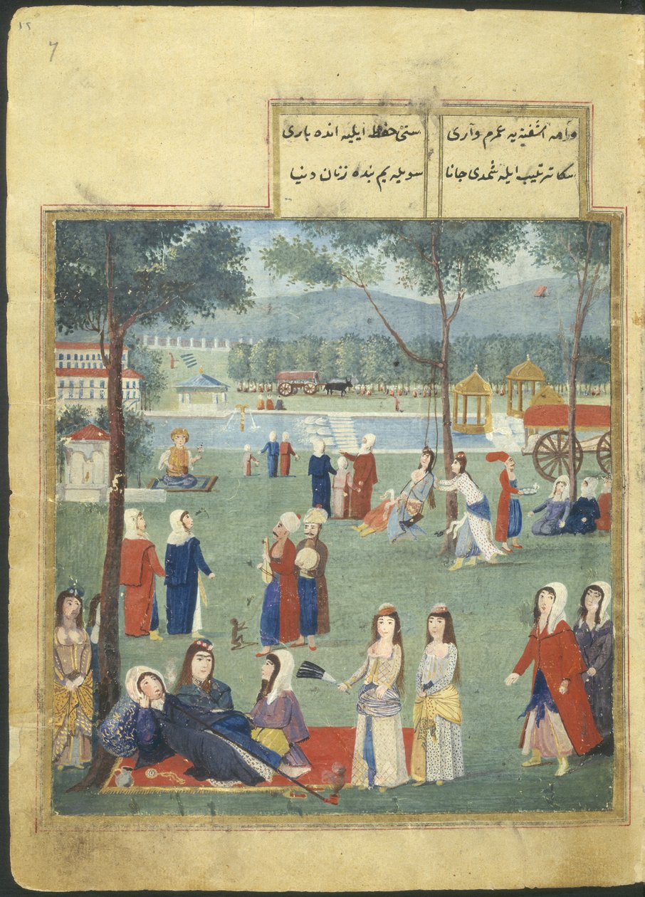 O. 7094 f.7, Els jardins del Kagithane (Les aigües dolces d