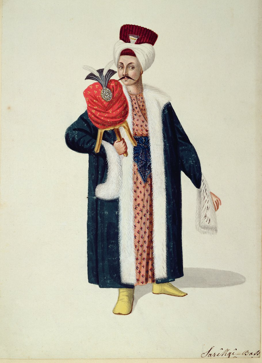 Sarik Basa, turbaanimestari, ottomaanien aika, 1700-luvun kolmas neljännes (wc paperilla) tekijältä Turkish School