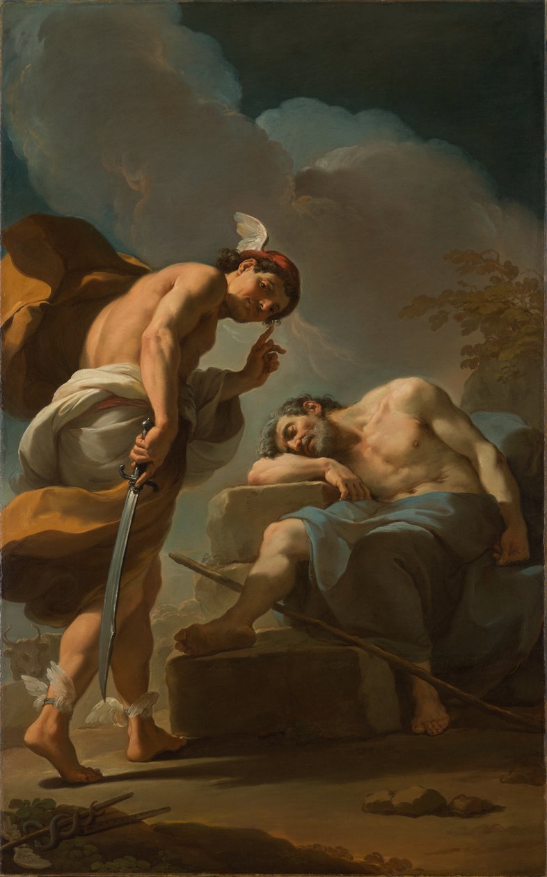 Merkurius mestaa Argusin pään, n. 1770-1775 tekijältä Ubaldo Gandolfi