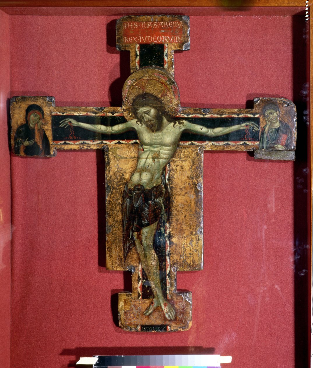 Risti ristiinnaulitun Kristuksen kanssa, 1260-65 (tempera paneelissa) tekijältä Ugolino di Tedice