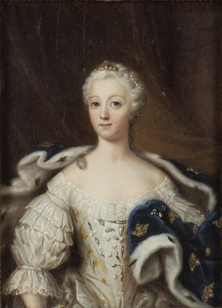 Louise Ulrique de Prusse, reine de Suede - Muotokuva Louisa Ulrikasta Preussista (1720-1782), Ruotsin kuningattaresta, Pasch, Ulrika Fredrika (1735-1796). Öljy puulle. Mitat: 21 x 15 cm. Tukholman kansallismuseo tekijältä Ulrika Fredrika Pasch