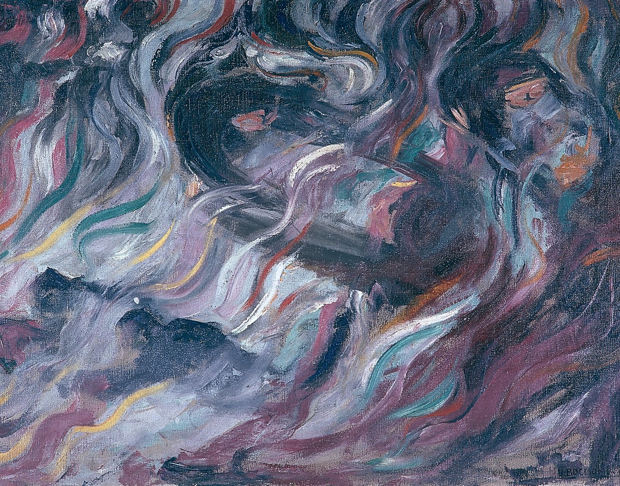Epävarmuustekijät I. Jäähyväiset (triptyykki) 1911 tekijältä Umberto Boccioni