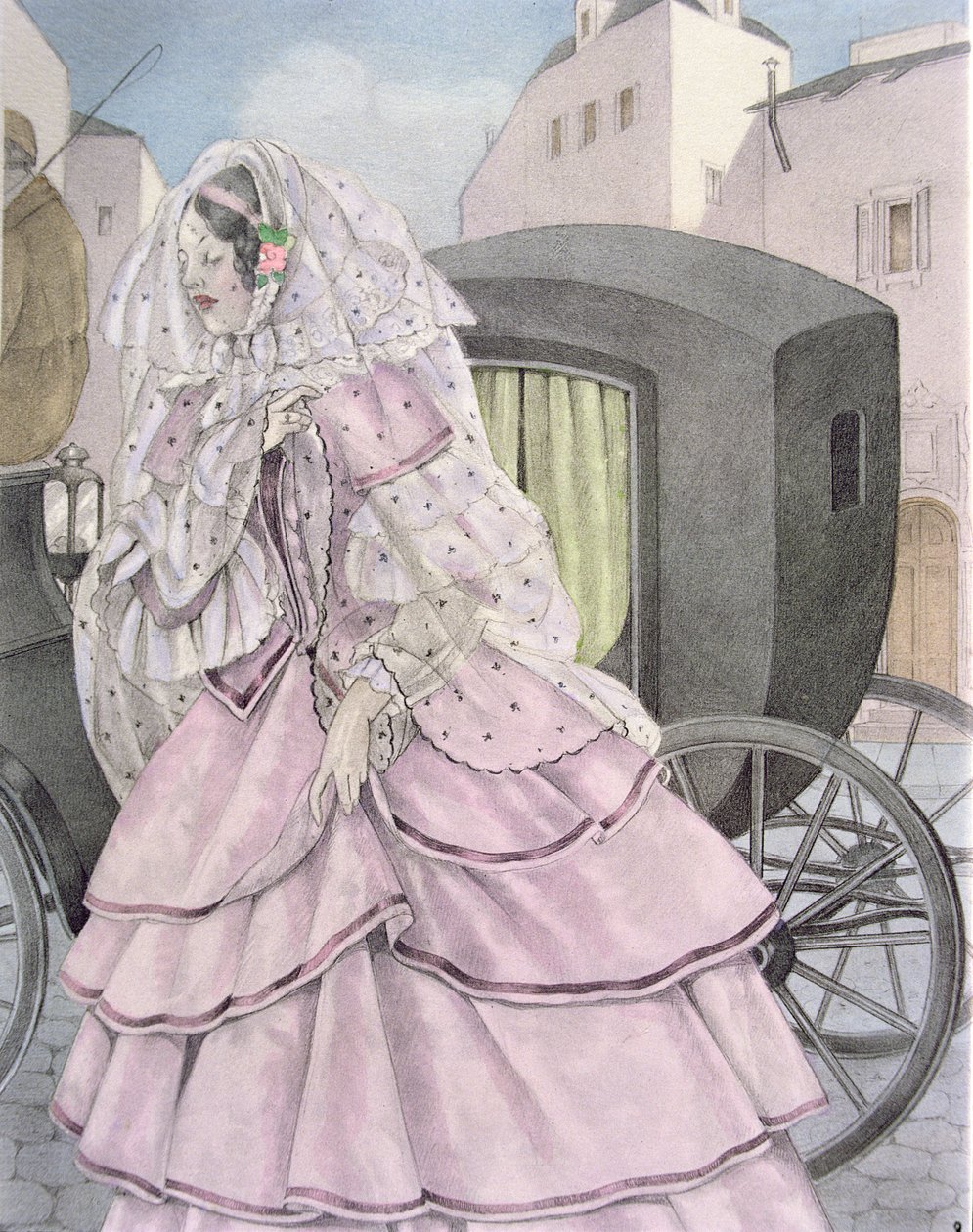 Kuvitus Gustave Flaubertin (1821-80) "Madame Bovaryn" julkaisija Gibert Jeune tekijältä Umberto (after) Brunelleschi