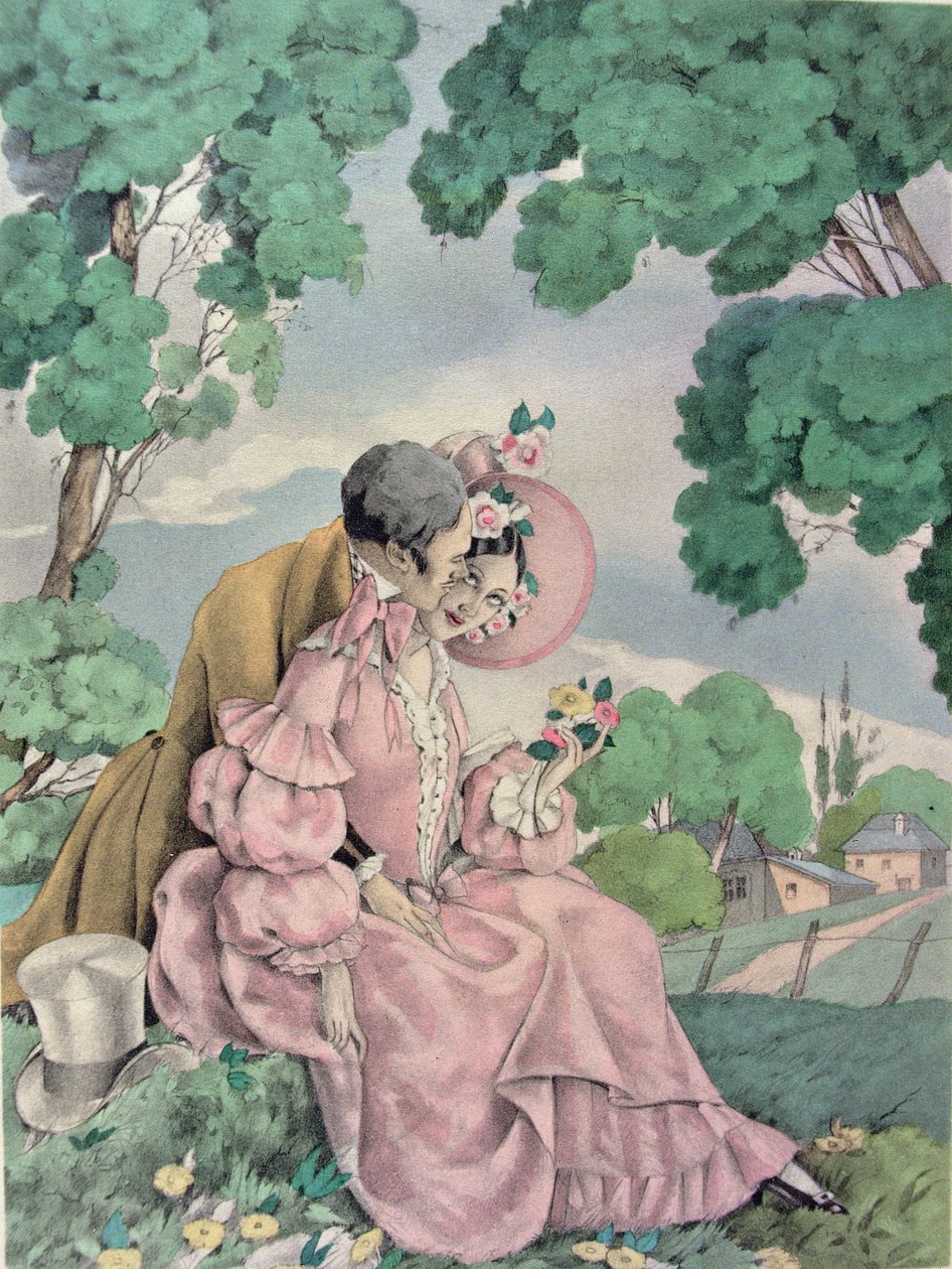 Kuvitus Gustave Flaubertin (1821-80) "Madame Bovaryn" julkaisija Gibert Jeune tekijältä Umberto (after) Brunelleschi
