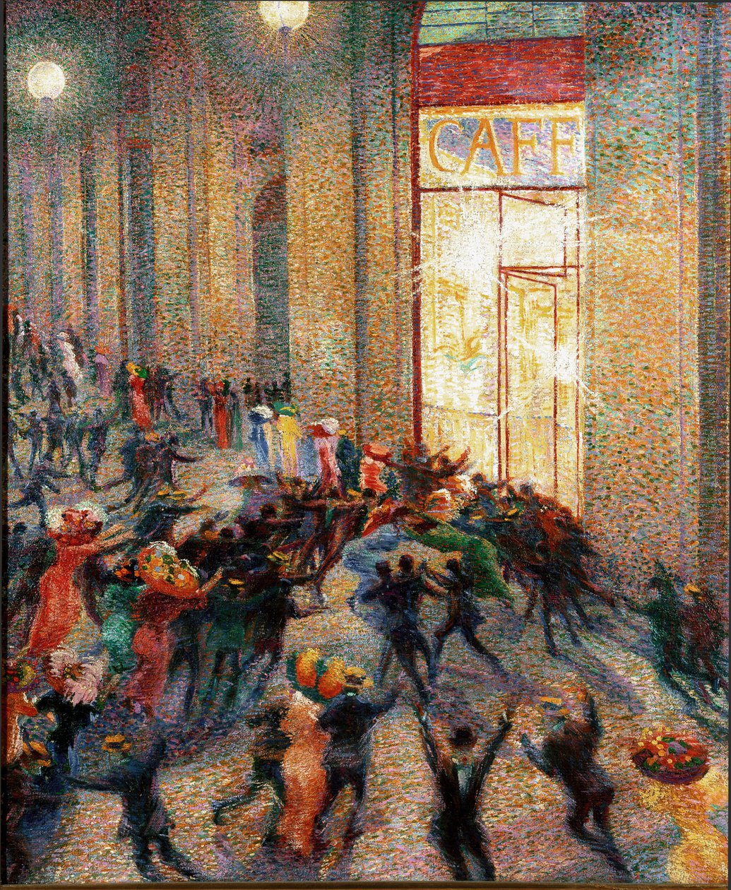 Taistelu pelihallissa tekijältä Umberto Boccioni