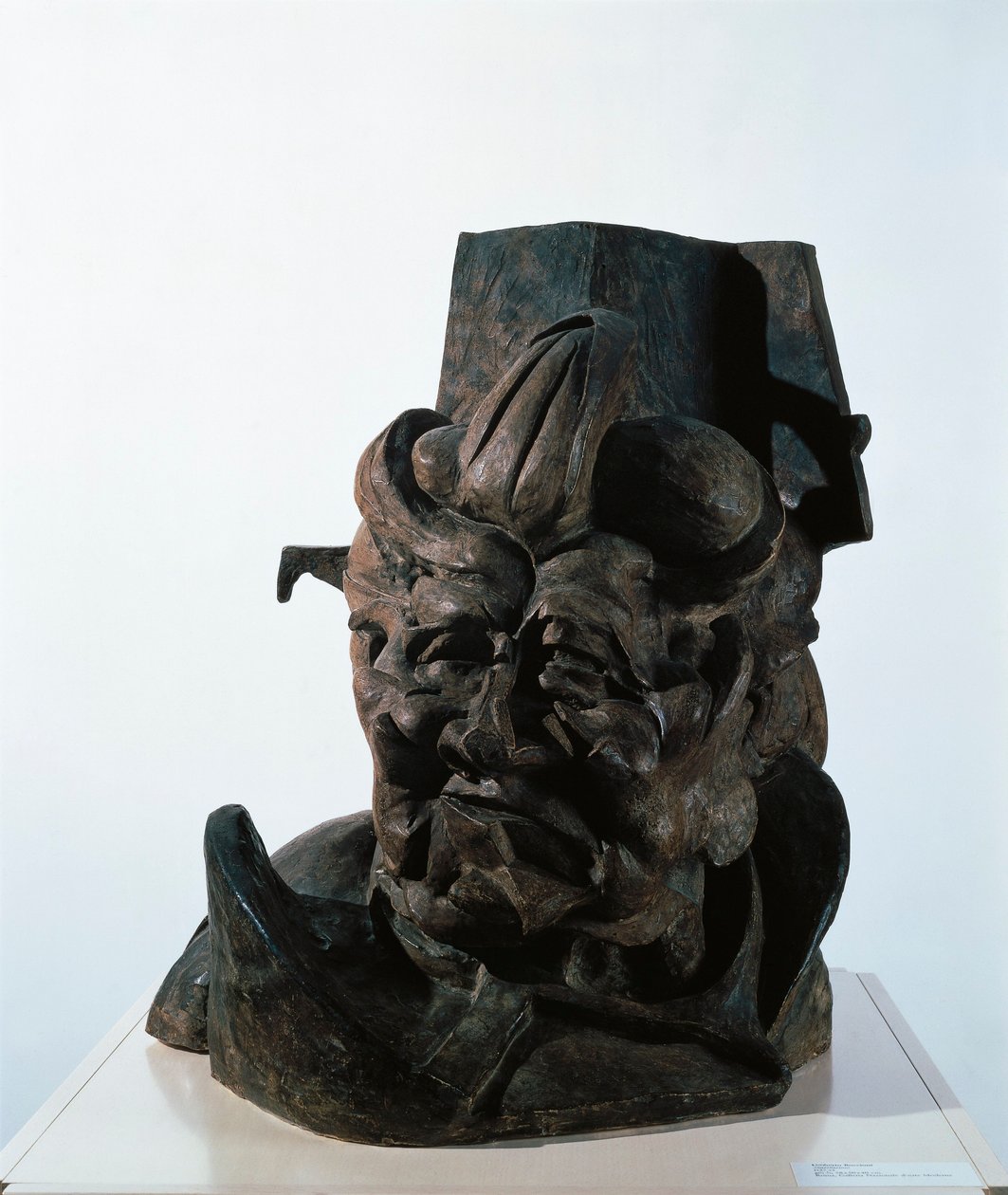 Antigrazioso (Antigraceful), taiteilijan äidin kipsipää, Umberto Boccioni tekijältä Umberto Boccioni