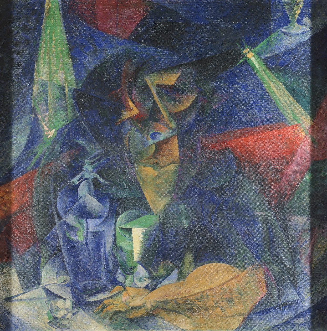 Umberto Boccionin (1882-1916) naisen hahmon hajoaminen pöydässä, öljy kankaalle, 86x86 cm, noin 1912 tekijältä Umberto Boccioni