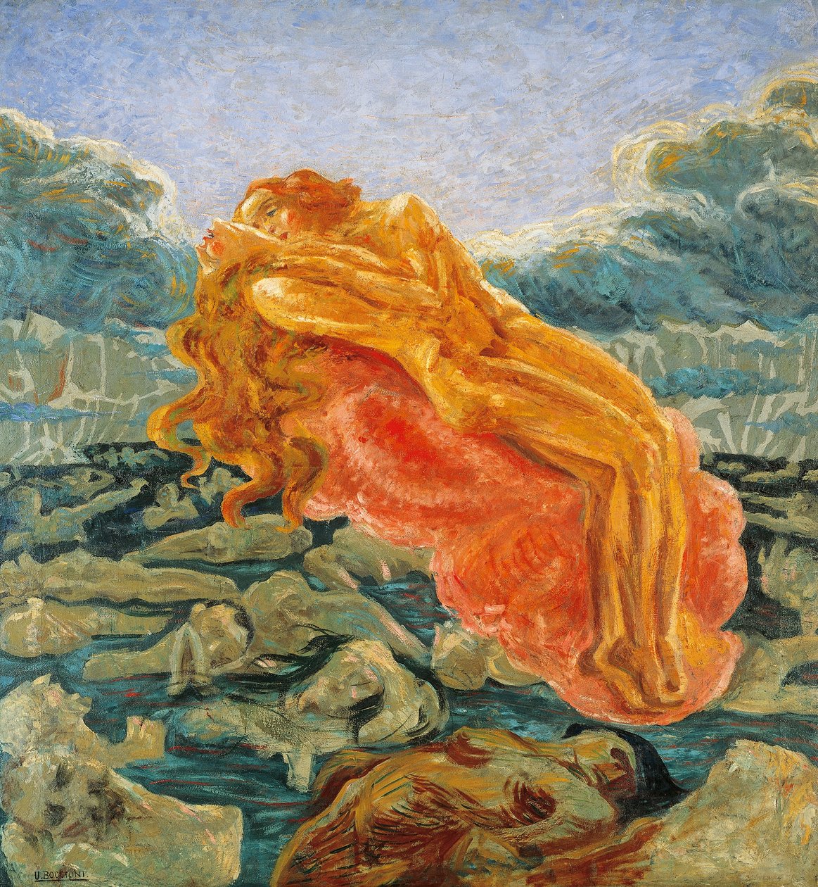 Unelma (tai Paolo ja Francesca), kirjoittanut Umberto Boccioni (1882-1916) tekijältä Umberto Boccioni