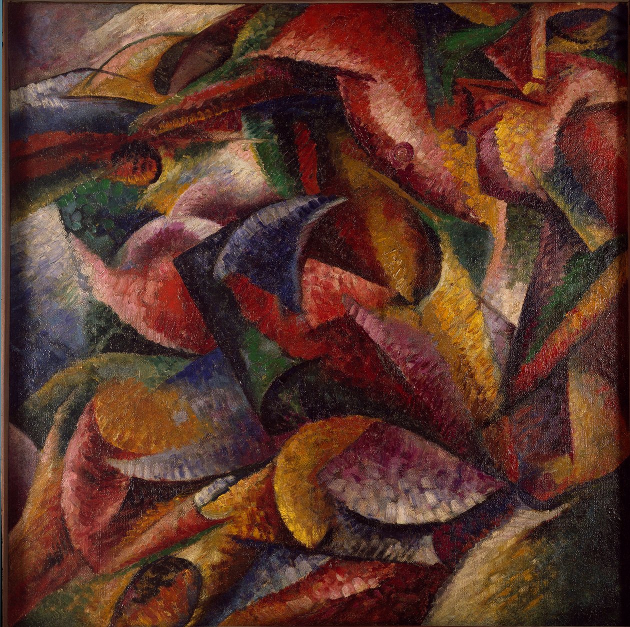 Futurismi: "" Ihmiskehon dynamiikka "" Umberto Boccionin (1882-1916) maalaus 1913 Dim 1x1 m Milano, Museo del Novecento tekijältä Umberto Boccioni
