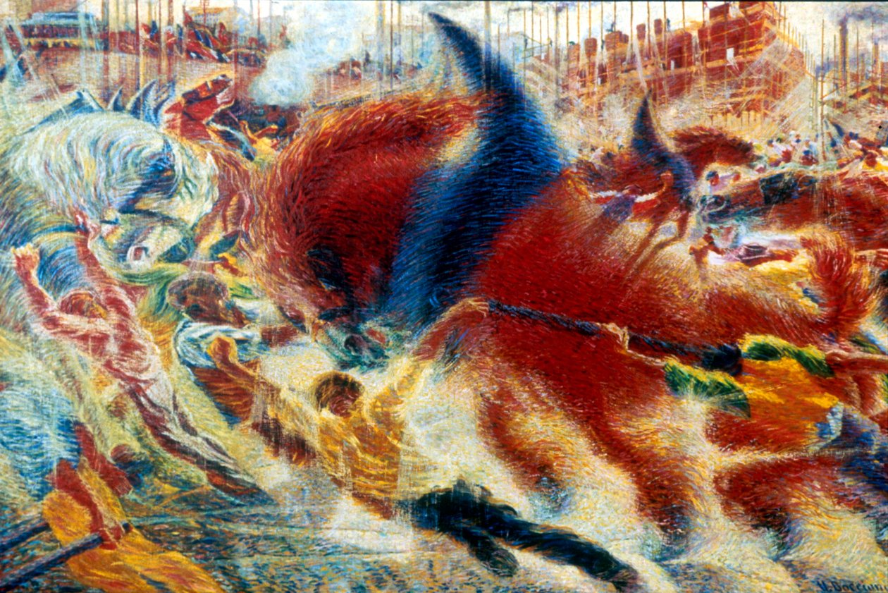Kaupunki herää, 1910 tekijältä Umberto Boccioni