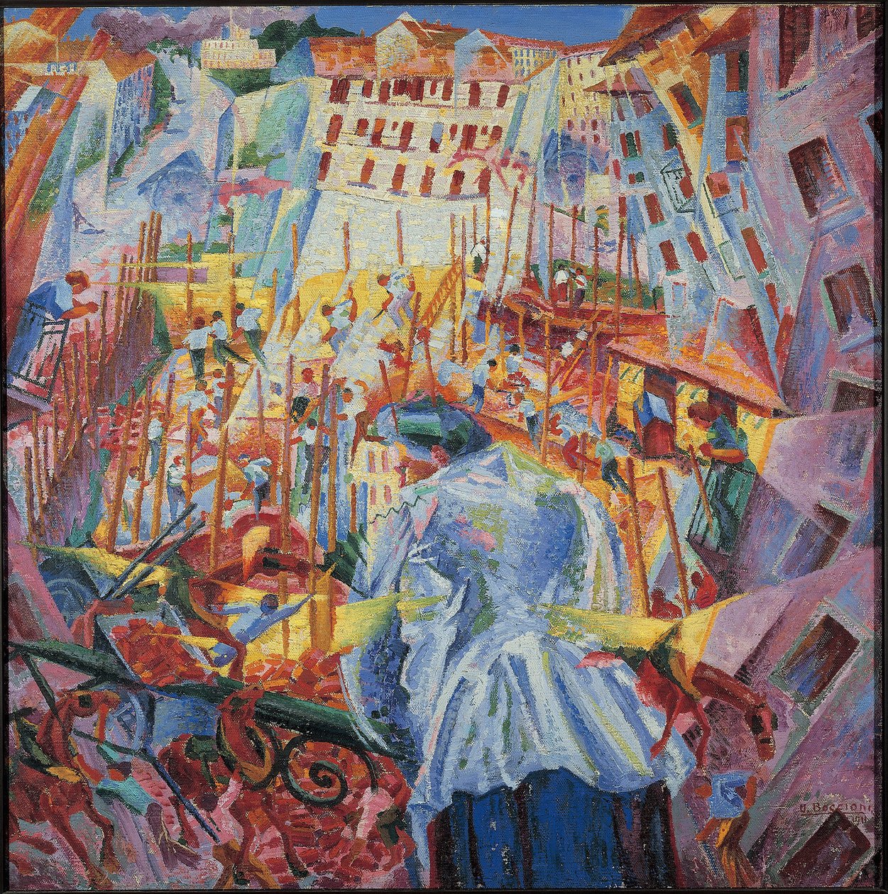 Simultaneous Visiions (öljy kankaalle tekijältä Umberto Boccioni