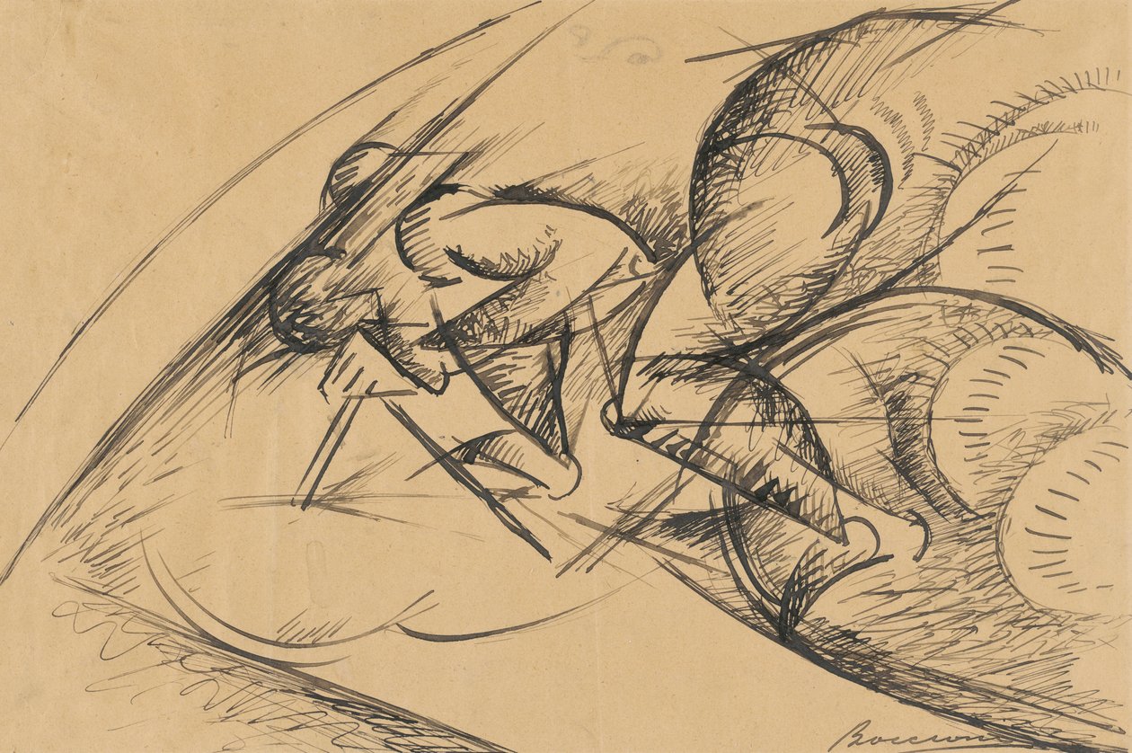 Pyöräilijän dynaamisen voiman tutkimus I tekijältä Umberto Boccioni
