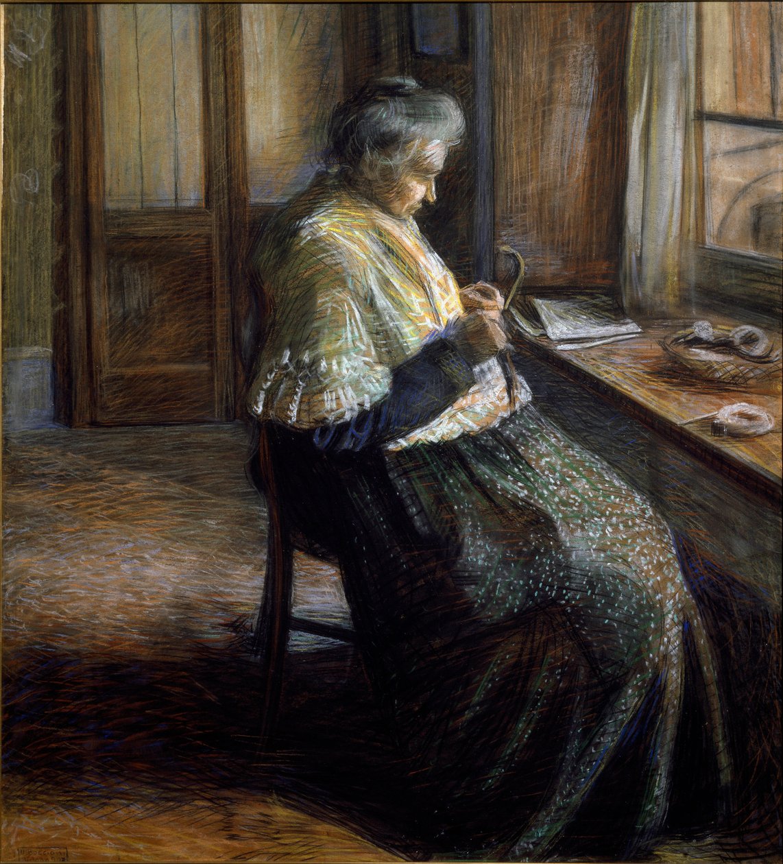 Ikääntyneen naisen äitimuotokuva tekijältä Umberto Boccioni