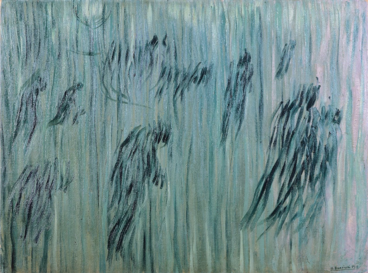 Ne, jotka jäävät by Umberto Boccioni (1882-1916), öljy kankaalle, 71x96 cm tekijältä Umberto Boccioni