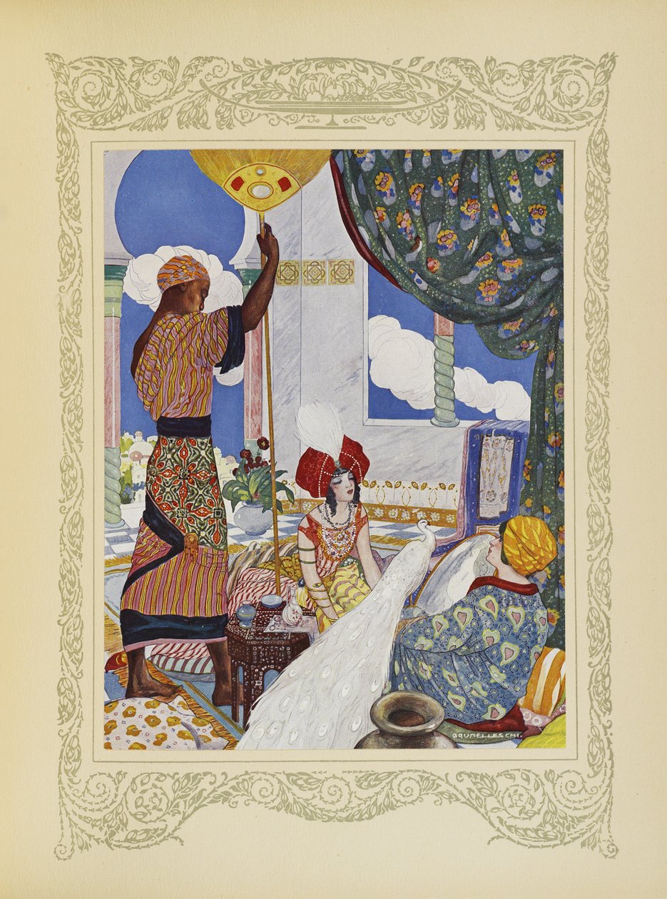 Kuvitus teoksesta "Contes du Temps Jadis" tai "Tales from Times Past", s.82 tekijältä Umberto Brunelleschi