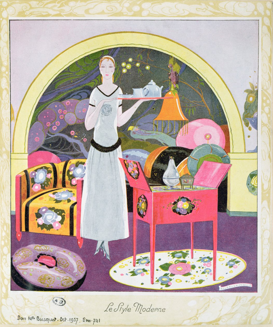 Moderni tyyli, c. 1925 (väri litho) tekijältä Umberto Brunelleschi