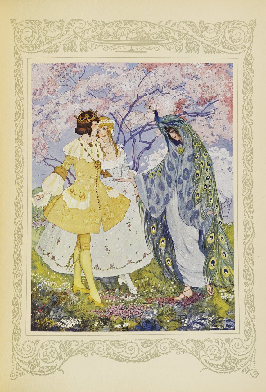 Sitten heidän silmiensä eteen ilmestyi keiju Candide, kuvitus teoksesta "Contes du Temps Jadis" tai "Tales from Times Past", s. 118 tekijältä Umberto Brunelleschi