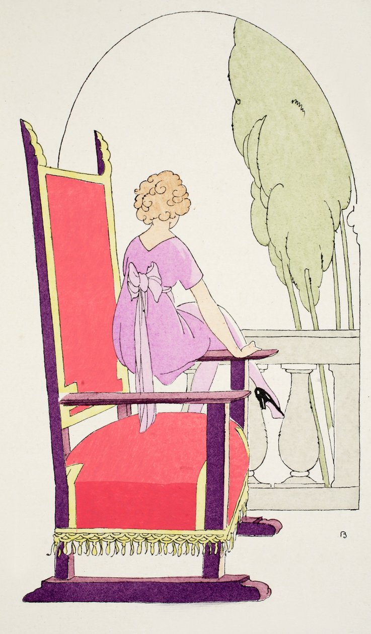 Odottaa parvekkeella (pochoor print) tekijältä Umberto Brunelleschi
