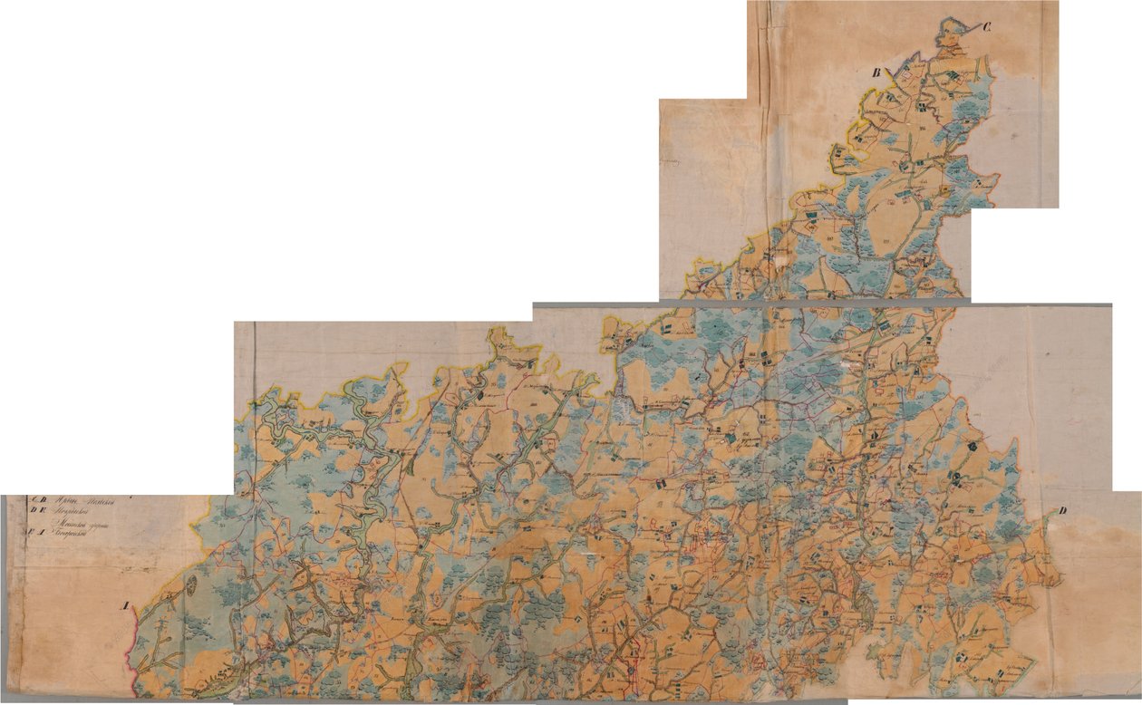 Карта Киржачского уезда (ПГМ 1 верста) 1780 - 1790 гг tekijältä Unbekannt Unbekannt