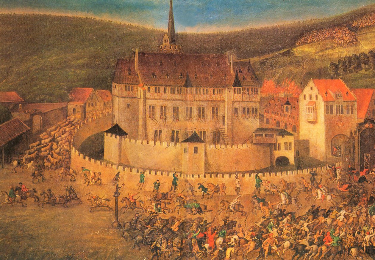 Angriff kroatischer Reiterei auf das Schloss Erbach am 22. toukokuuta 1623 tekijältä Unbekannt Unbekannt