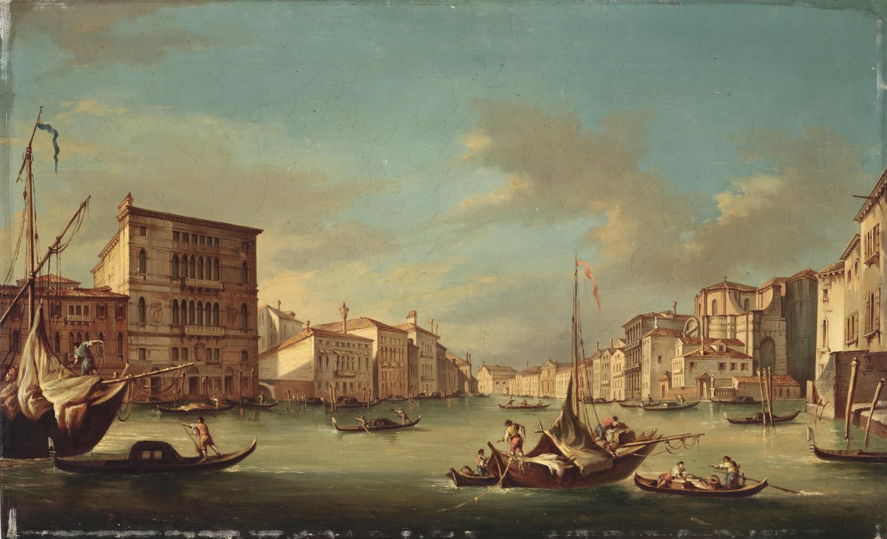 Blick auf den Canal Grande mit der Kirche San Geremia tekijältä Unbekannt Unbekannt