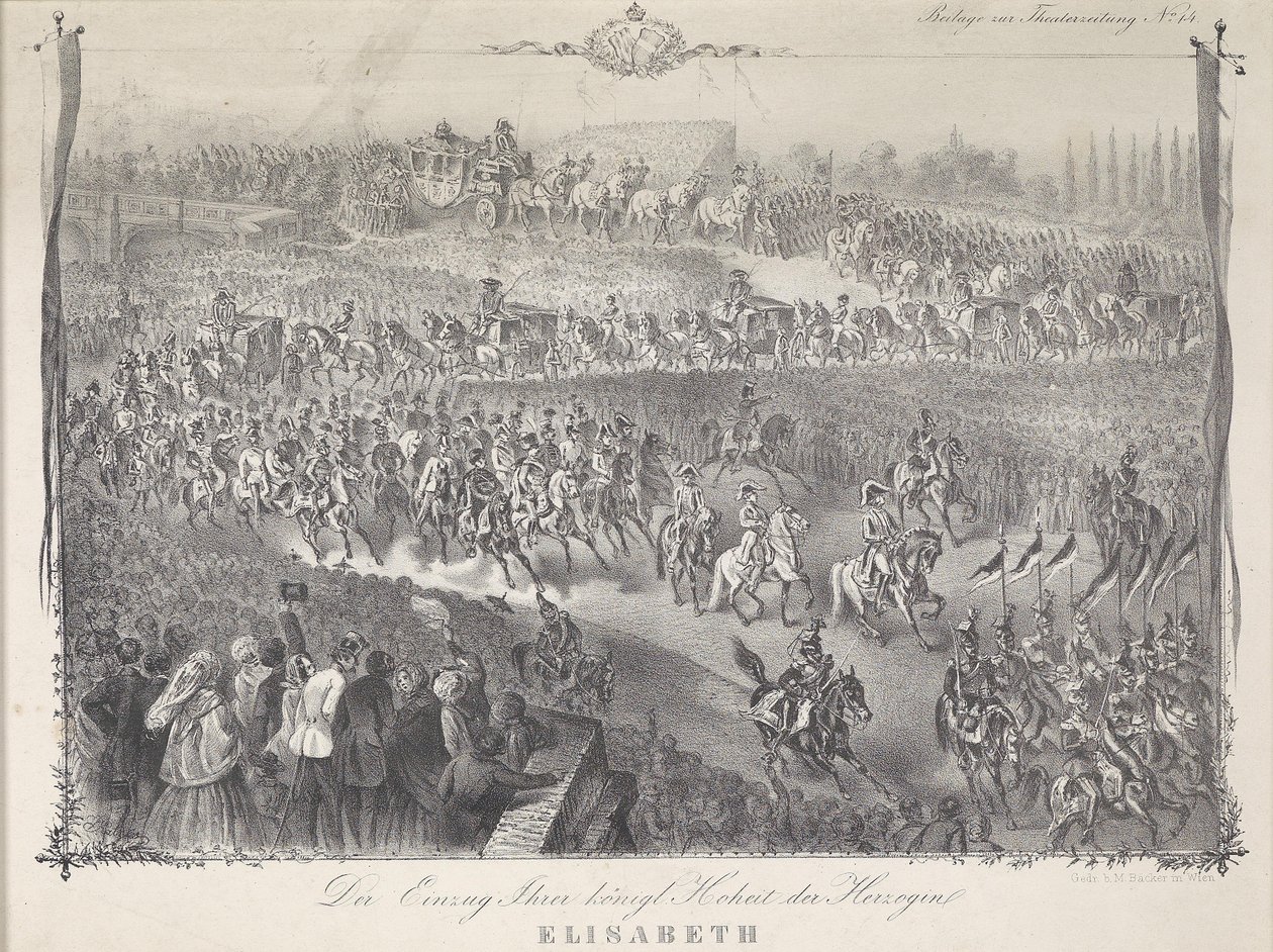 Einzug Ihrer Königlichen Hoheit der Herzogin Elisabeth Bayernissa Wienissä 1854 tekijältä Unbekannt Unbekannt