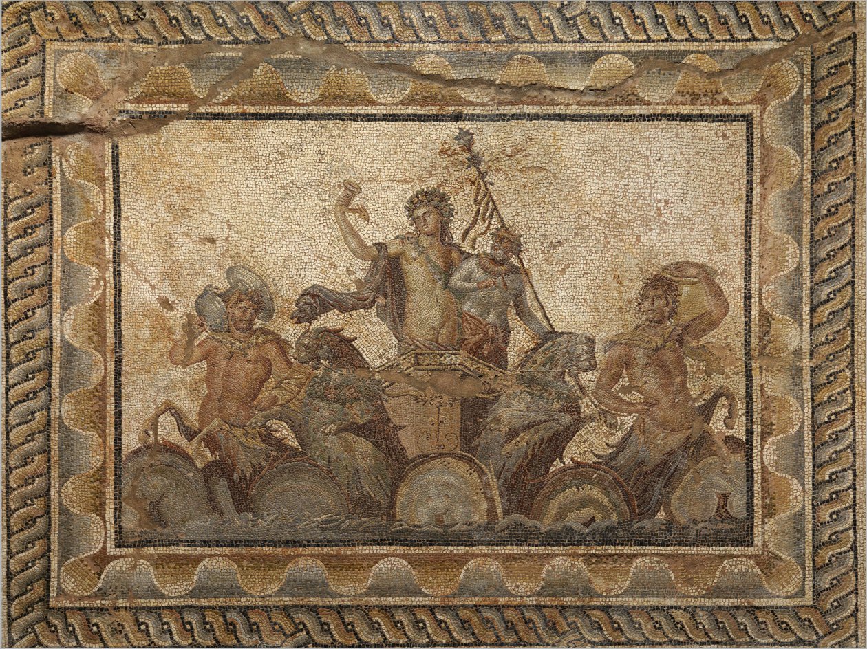 Dionysoksen mosaiikin loppiainen, Dionysoksen huvilasta (2. vuosisata jKr.) Dionissa, Kreikassa tekijältä Unbekannt Unbekannt