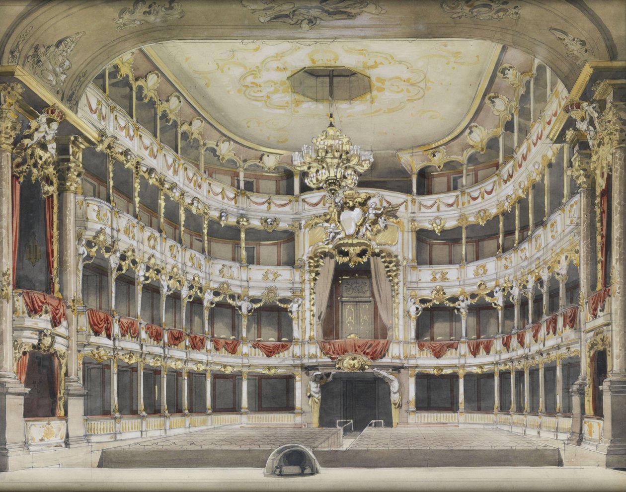 Inneres des Residenztheaters paikassa München (Cuvilliés-Theatre) tekijältä Unbekannt Unbekannt