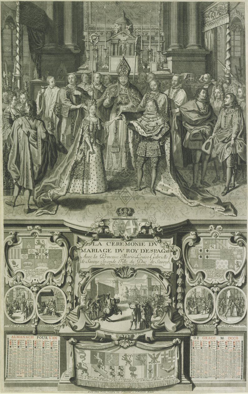 Savoylaisen Maria Luisan ja espanjalaisen Felipe V: n avioliitto vuonna 1701 tekijältä Unbekannt Unbekannt