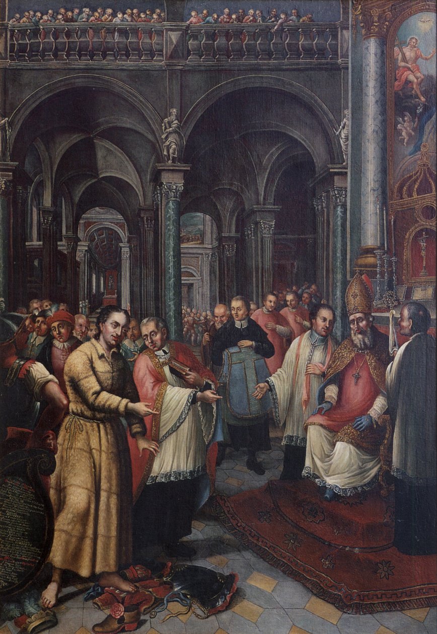Norbert von Xanten empfängt am Karsamstag 1115 durch den Erzbischof von Köln die Diakons- und Priesterweihe tekijältä Unbekannt Unbekannt