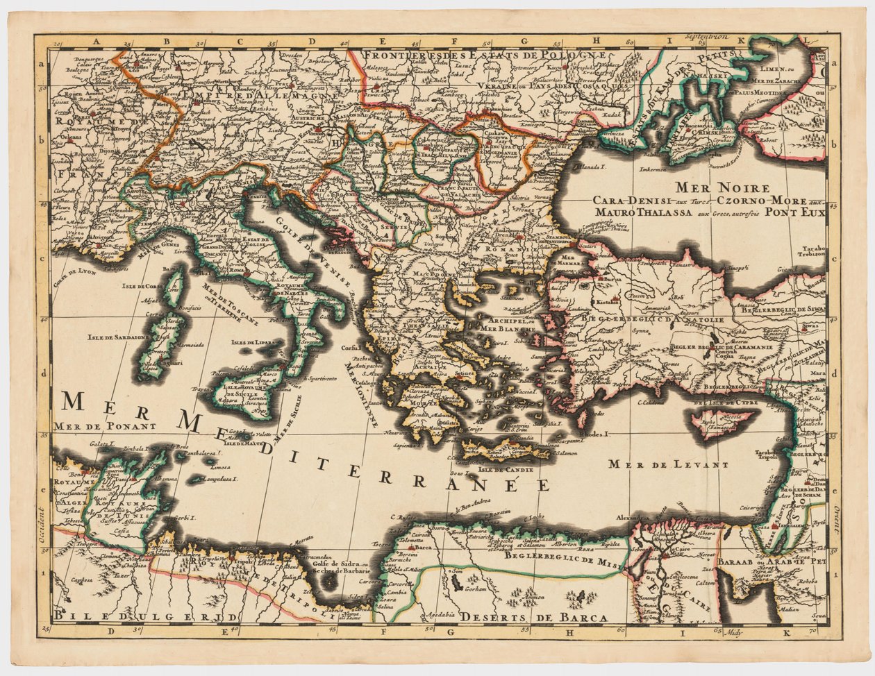 Ottomaanien valtakunta vuonna 1696, kirjoittanut Jaillot (Välimeren erityinen teräväpiirto) tekijältä Unbekannt Unbekannt