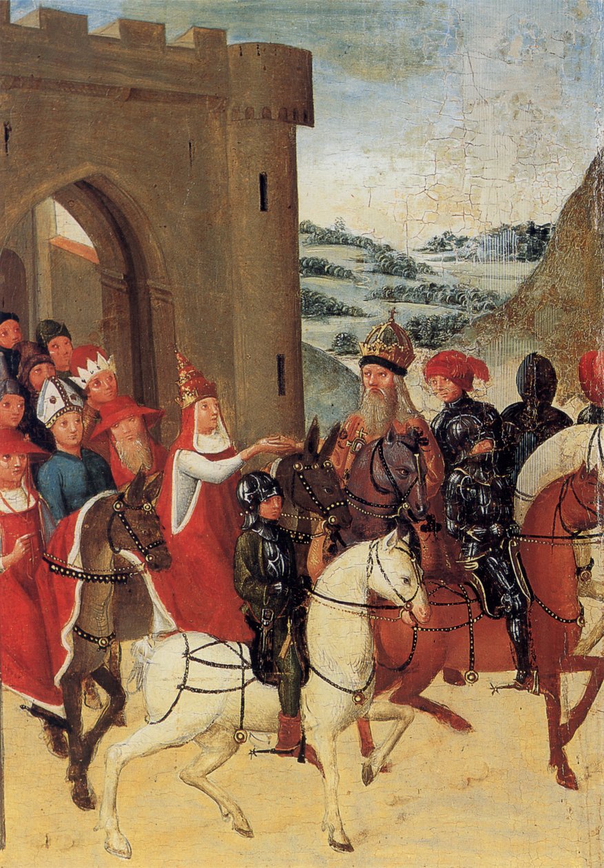 Papst und Kaiser verlassen Mantua mit ihren Reliquienteilen tekijältä Unbekannt Unbekannt