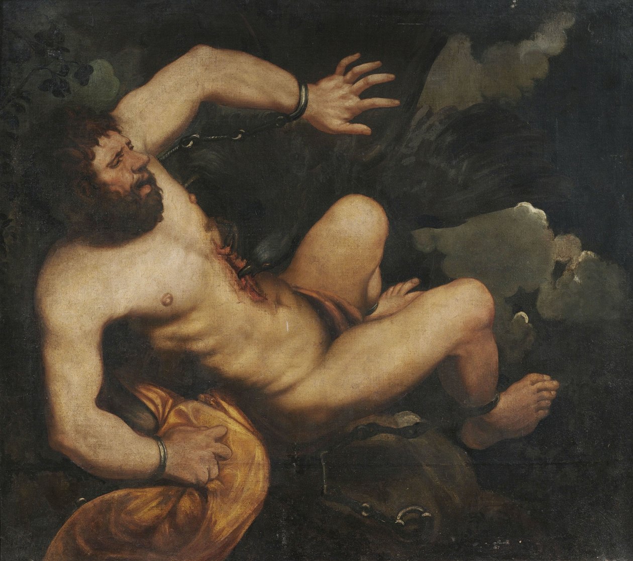 Prometheus, ja Felsenin geettet mit dem Adler Ethon. tekijältä Unbekannt Unbekannt
