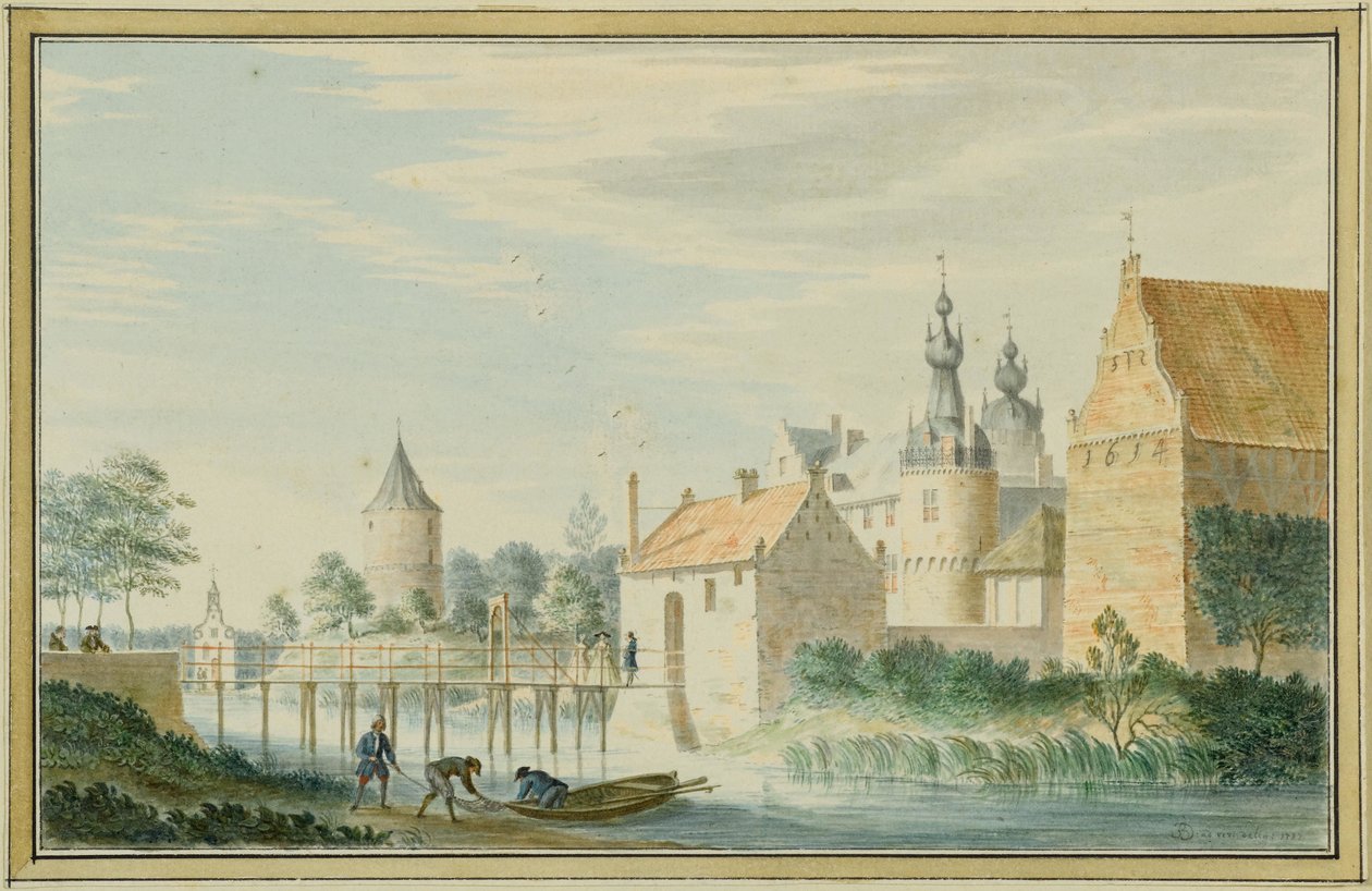 Schlossanlage ja einem Fluss tekijältä Unbekannt Unbekannt