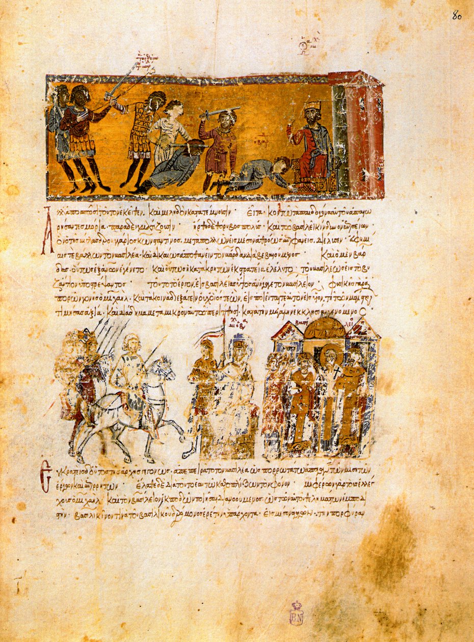Skyllitzes Matritensis, fol. 80r. tekijältä Unbekannt Unbekannt