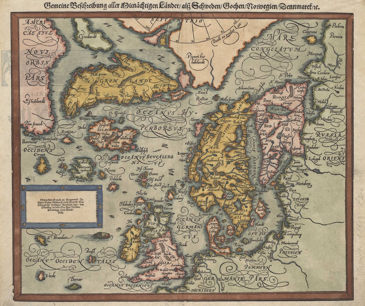 Islannin kartta noin vuonna 1588 tekijältä Unbekannt Unbekannt