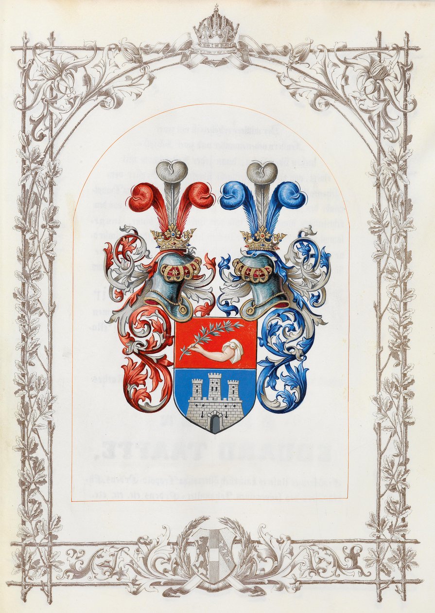 Wappen aus dem Ritterstandsdiplom für Dr. Alois Ritter von Visini tekijältä Unbekannt Unbekannt