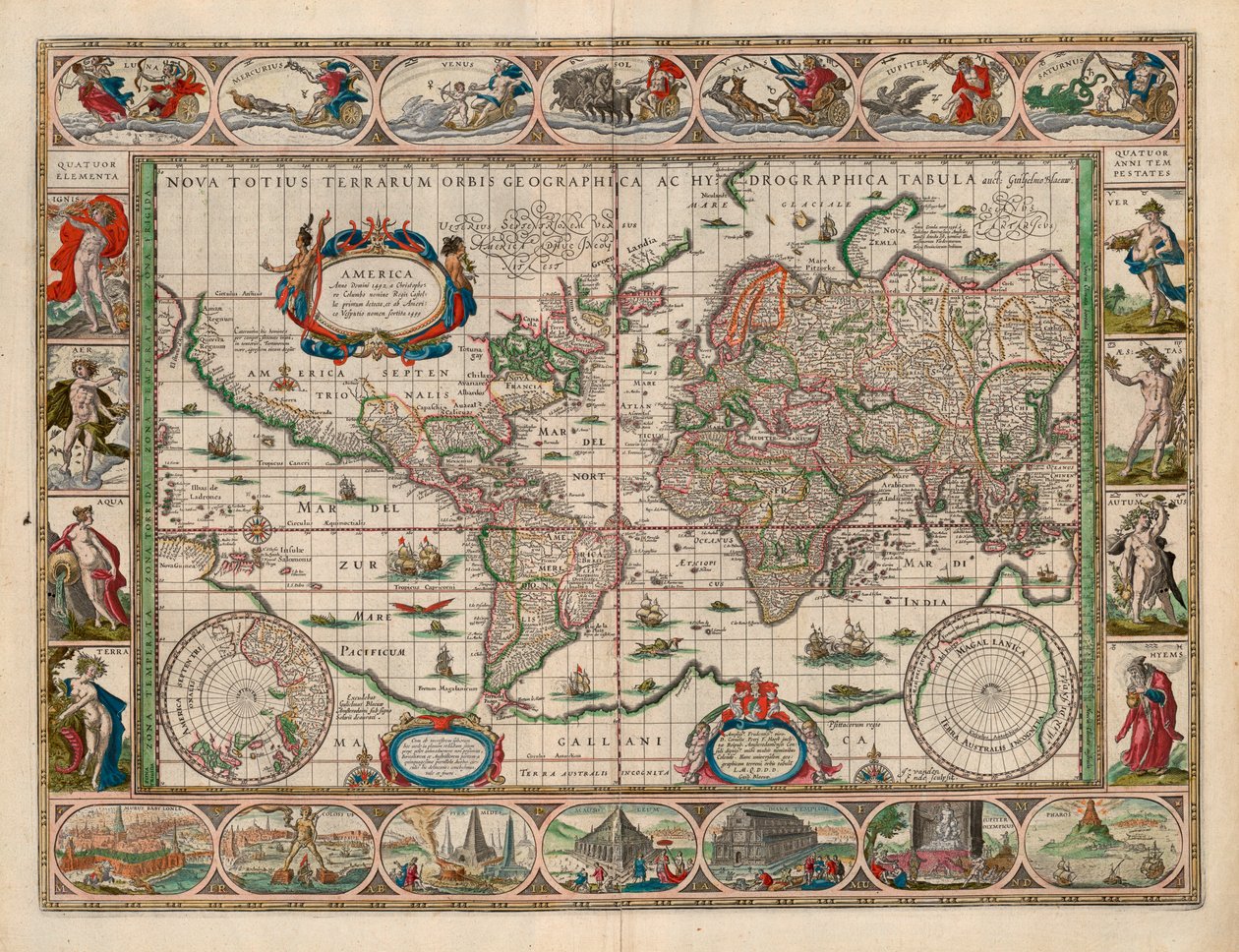 Kartta Nasjonalbibliotekets kartsamling. Kartta er gitt ut i (1635) ja Verdenskart tekijältä Unbekannt Unbekannt