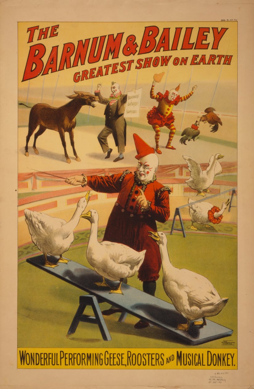 Barnum and Bailey Circus -juliste, n. 1900 (kromolitografia) tekijältä Unbekannt Unbekannt