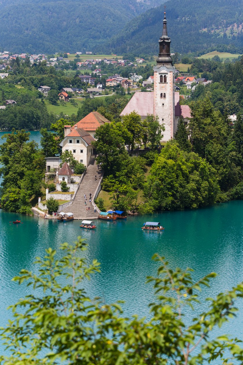 Bled, Slovenia. Neitsyt taivaaseenastumisen kirkko, Bledin saari tekijältä Unbekannt Unbekannt