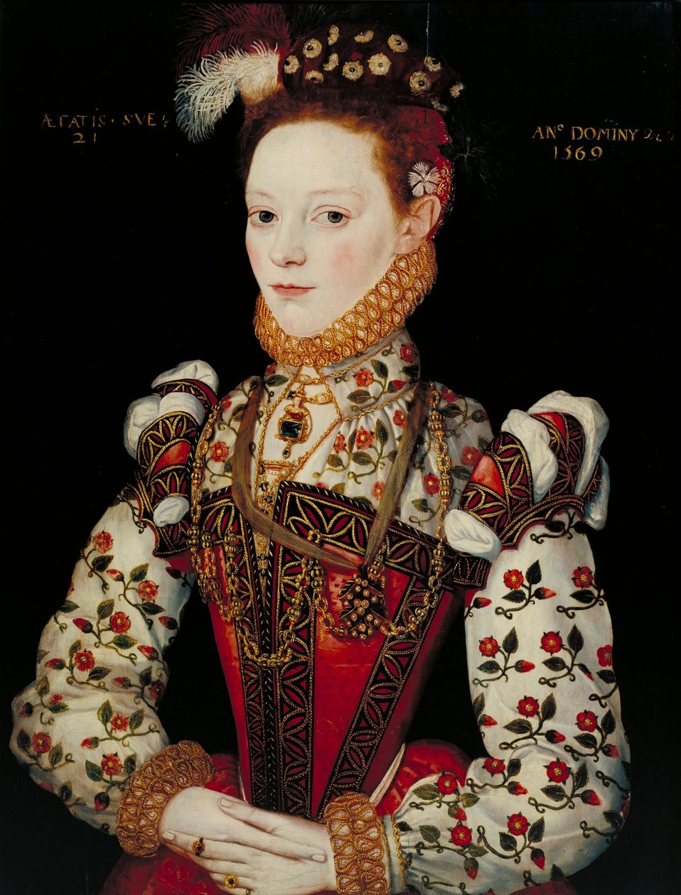 Brittikoulu 1500 -luvulla - nuori nainen 21 -vuotias, mahdollisesti Helena Snakenborg tekijältä Unbekannt Unbekannt