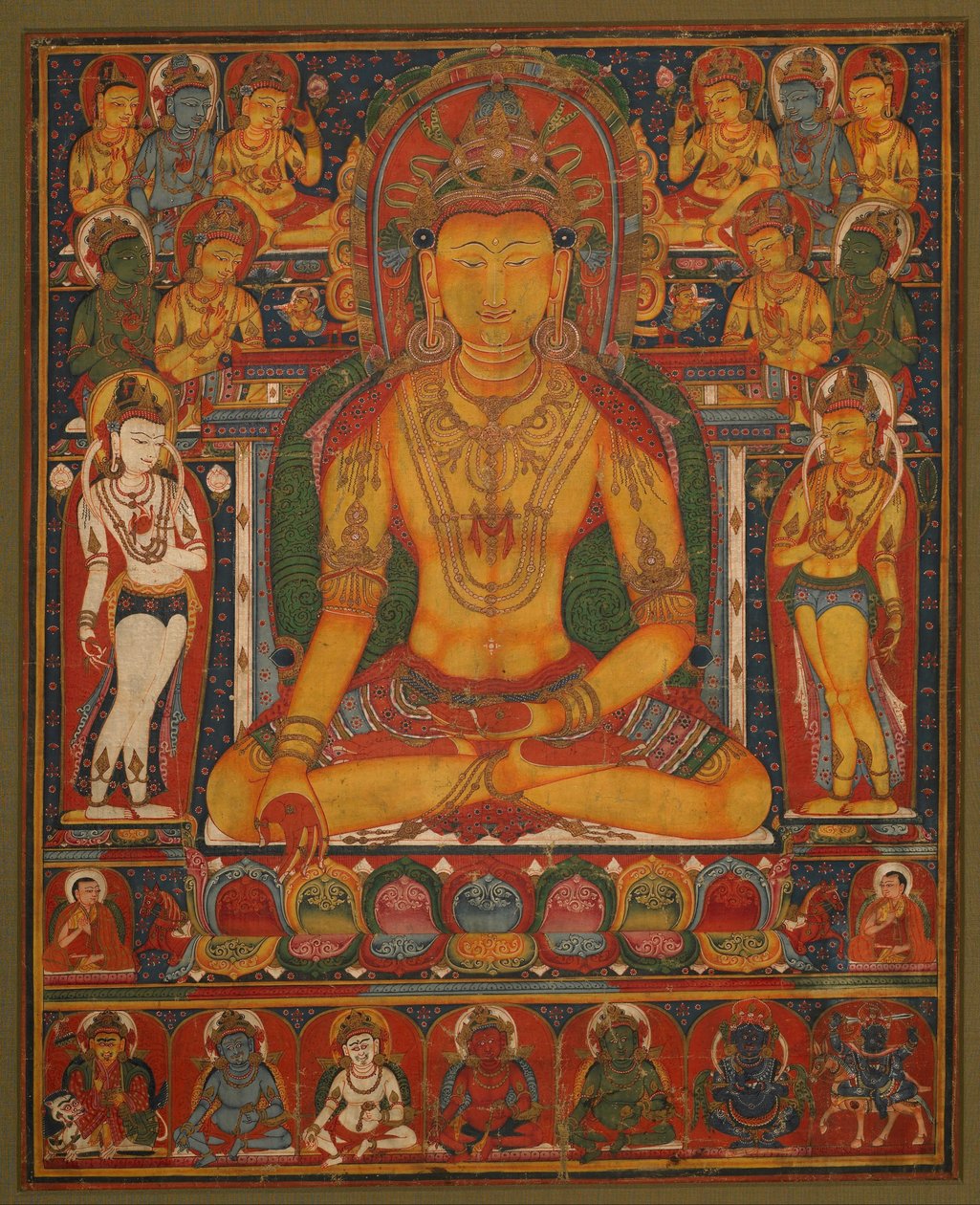 Buddha Ratnasambhava rikkaiden jumalien kanssa tekijältä Unbekannt Unbekannt