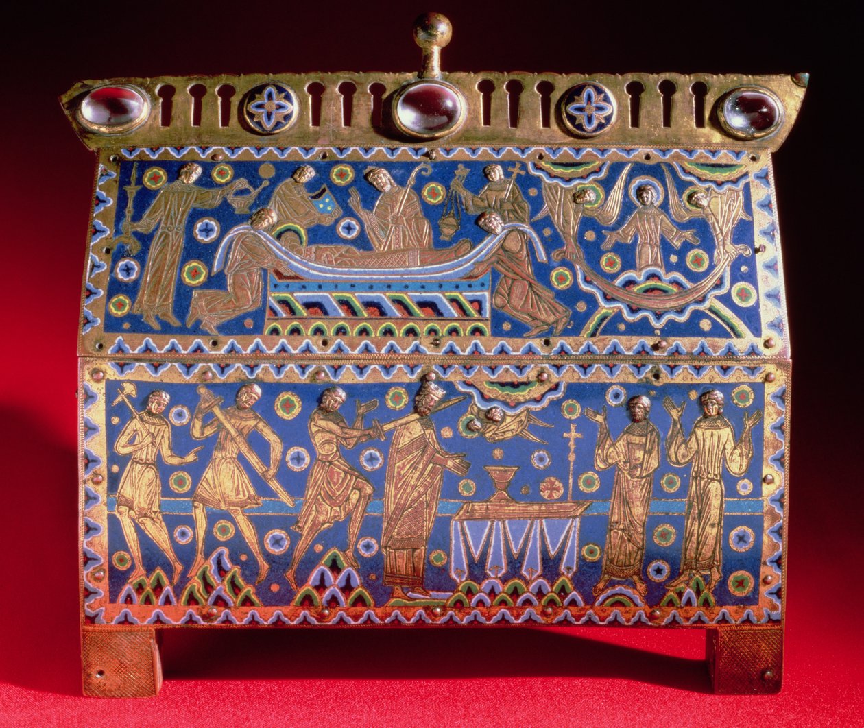 Tynnyri, jossa on Thomas a Becketin (n. 1118-70), n. 1190 jäännökset (kulta, lapis lazuli ja puolijalokivet) tekijältä Unbekannt Unbekannt