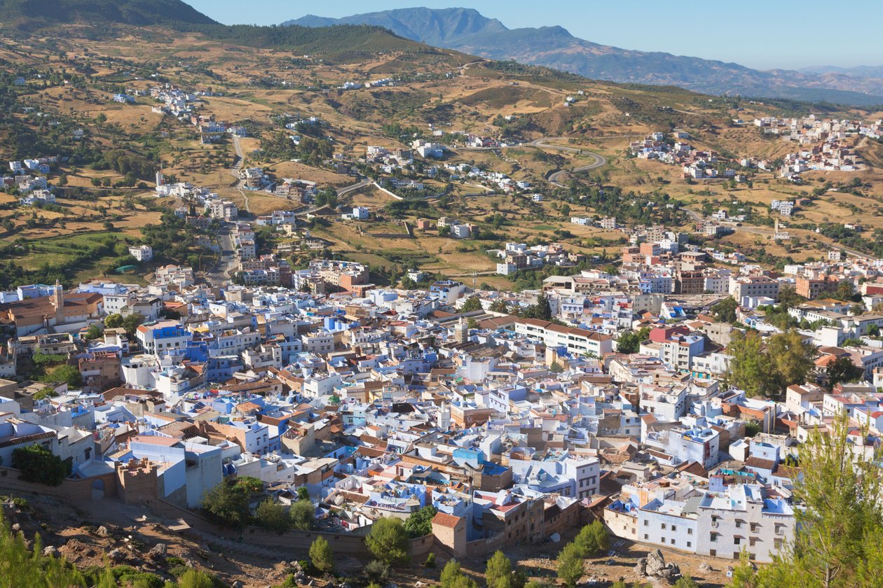 Chefchaouen, Marokko. Kokonaisnäkymä kaupunkiin. tekijältä Unbekannt Unbekannt