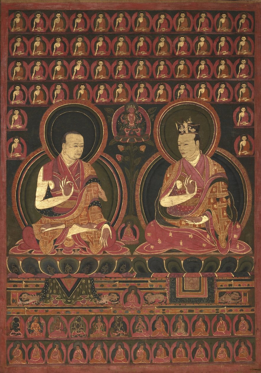 Kahdeksas Karmapa, Mikyo Dorje (1507-1554) ja hänen opettajansa ensimmäinen Sangye Nyenpa tekijältä Unbekannt Unbekannt
