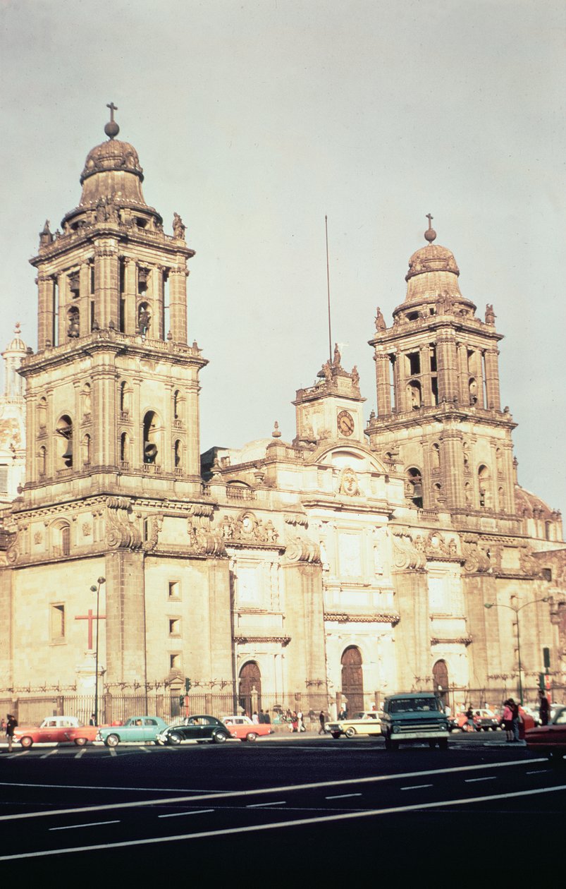 Mexico Cityn katedraalin ulkopuoli luoteesta, 1500-luku tekijältä Unbekannt Unbekannt